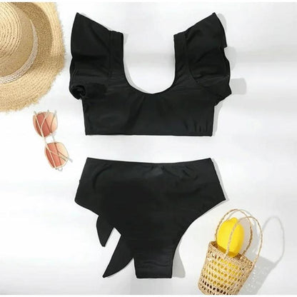 Ladies Swimsuit Flounce Straps with Bikini Bow